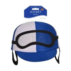 Two-Toned Fabric Jockey Cap - Blue And White 7 Two-Toned Fabric Jockey Cap - Blue And White -Caufields Store 66829 B i3 jockey helmet
