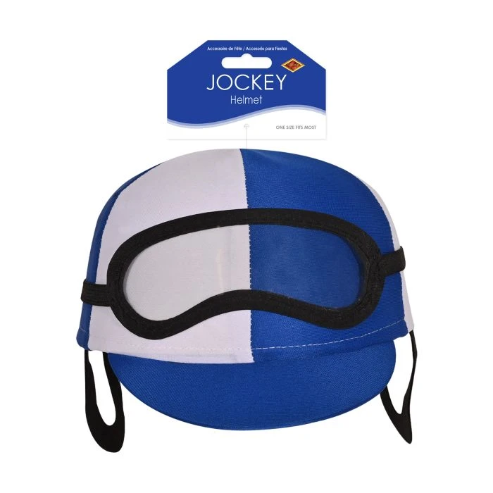 Two-Toned Fabric Jockey Cap - Blue And White 3 Two-Toned Fabric Jockey Cap - Blue And White - Image 3
