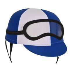 Two-Toned Fabric Jockey Cap - Blue And White 9 Two-Toned Fabric Jockey Cap - Blue And White -Caufields Store 66829 B i4 jockey helmet