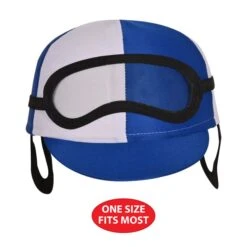 Two-Toned Fabric Jockey Cap - Blue And White 8 Two-Toned Fabric Jockey Cap - Blue And White -Caufields Store 66829 B i5 jockey helmet
