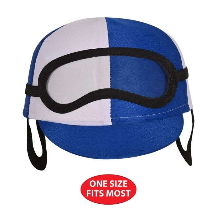 Two-Toned Fabric Jockey Cap - Blue And White 4 Two-Toned Fabric Jockey Cap - Blue And White - Image 4