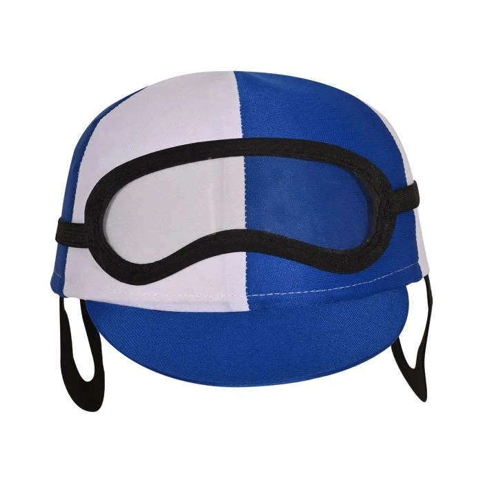 Two-Toned Fabric Jockey Cap - Blue And White 1 Two-Toned Fabric Jockey Cap - Blue And White