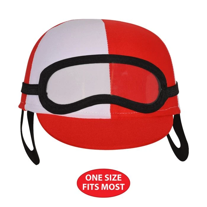 Two-Toned Fabric Jockey Cap - Red And White 4 Two-Toned Fabric Jockey Cap - Red And White - Image 4