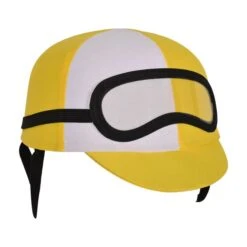 Two-Toned Fabric Jockey Cap - Yellow & White 6 Two-Toned Fabric Jockey Cap - Yellow & White -Caufields Store 66829 Y i4 jockey helmet