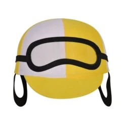 Two-Toned Fabric Jockey Cap - Yellow & White