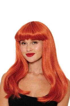 Dreamgirl Auburn Long Wig With Bangs