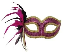 Forum Novelties Masquerade Mask - Cerise Sequin Dot With Gold Trim 1 Forum Novelties Masquerade Mask - Cerise Sequin Dot With Gold Trim