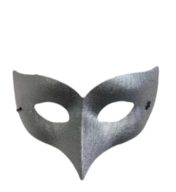 Metallic Silver Pointy Harlequin Half Mask - Small