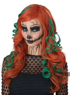Root Of All Evil Orange & Green Wig