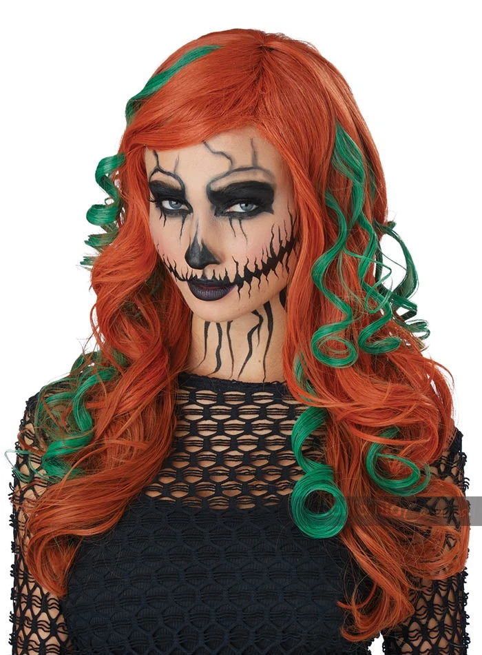 Root Of All Evil Orange & Green Wig 1 Root Of All Evil Orange & Green Wig