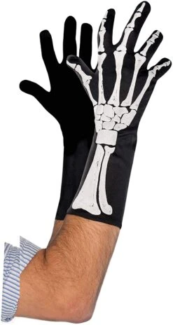 AMSCAN Black And Bone Skeleton Gloves