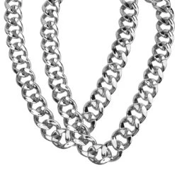 Large Hip Hop Chain Plain 4Cm - Silver