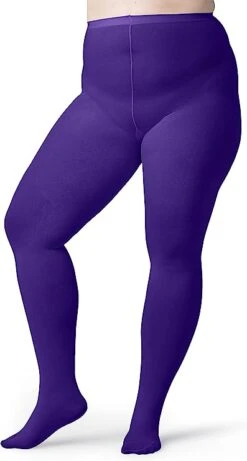 LEG AVENUE Nylon Women's Plus Size Tights - Purple