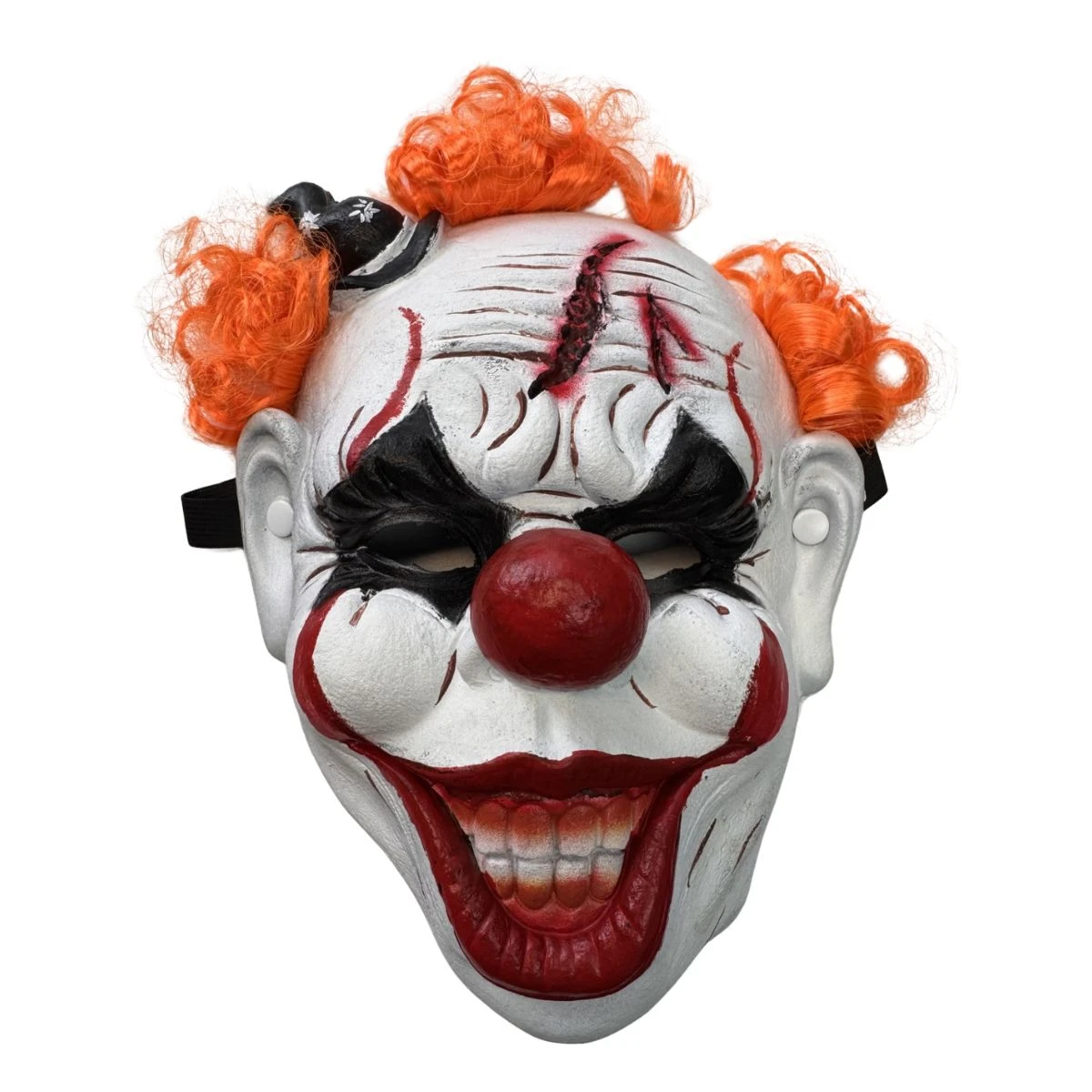 Super Soft Scary Clown Mask With Orange Hair 1 Super Soft Scary Clown Mask With Orange Hair