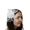 Feather & Flower Head Clip - White