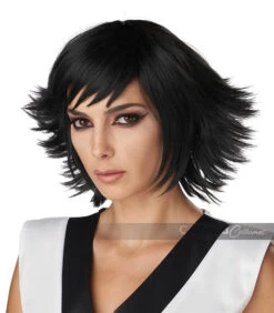 Black Feathered Cosplay Wig