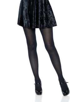 LEG AVENUE Nylon Women's Standard Solid Tights - Black