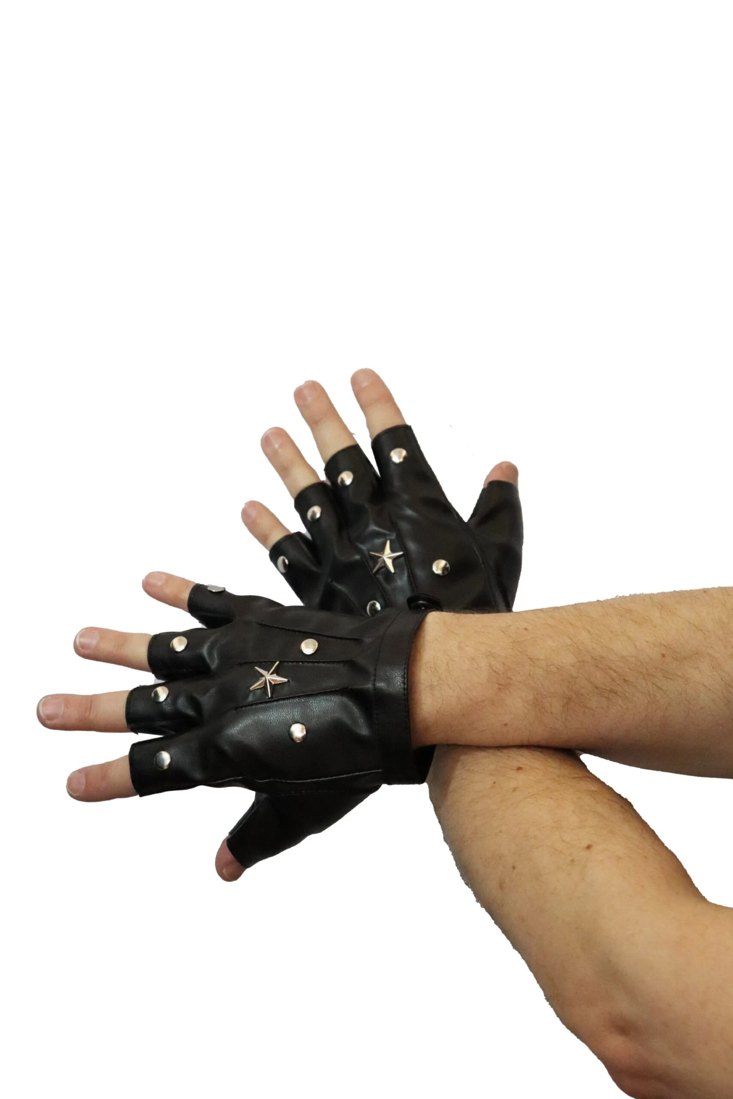 Leatherlike Punk/Biker Studded Gloves 1 Leatherlike Punk/Biker Studded Gloves