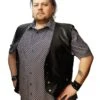 Leatherlike Men's Black Vest
