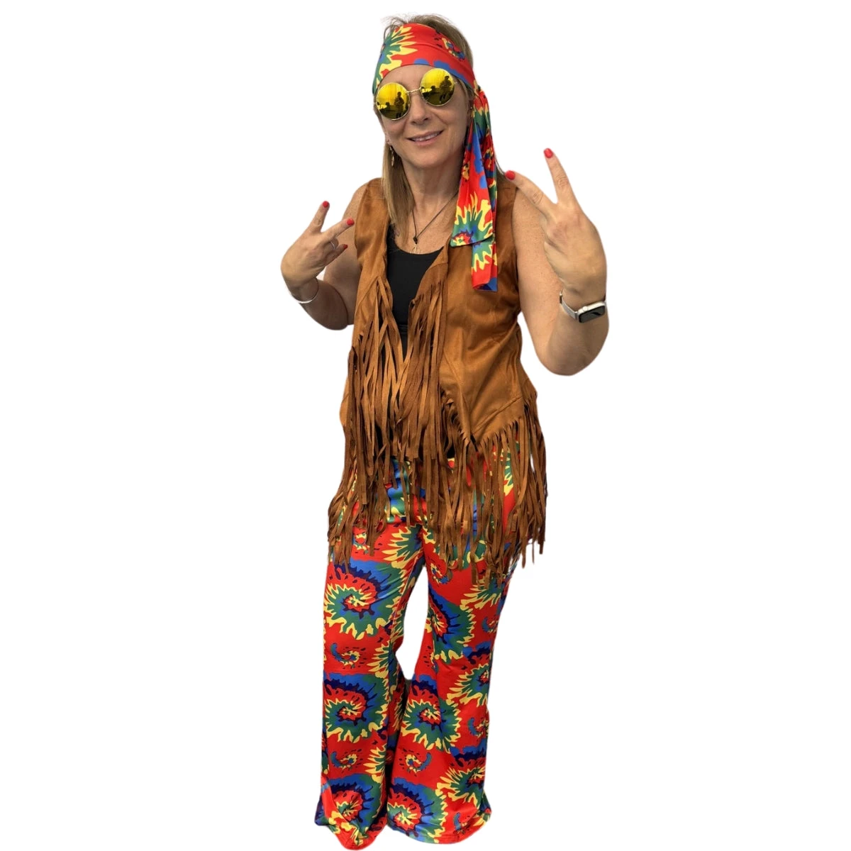 6 Pc. Women’s Hippie Costume Set 2 6 Pc. Women’s Hippie Costume Set - Image 2