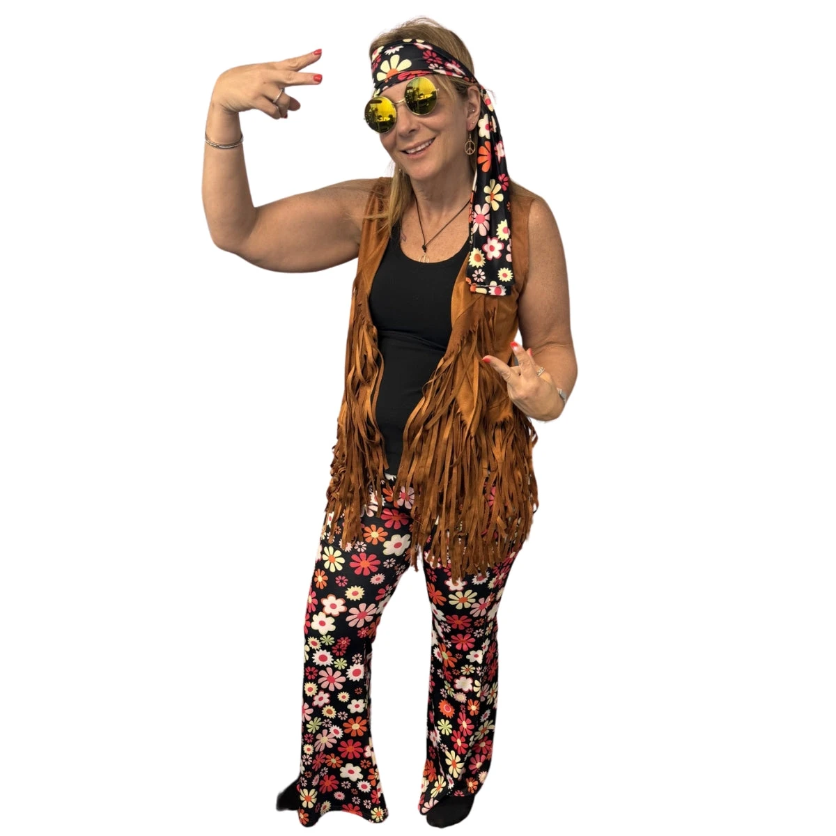 6 Pc. Women’s Hippie Costume Set 3 6 Pc. Women’s Hippie Costume Set - Image 3