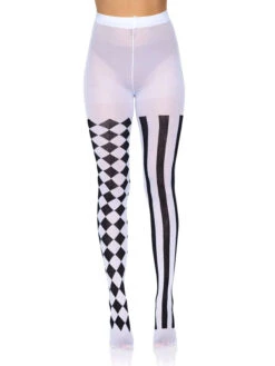 LEG AVENUE Tights - Black & White Harlequin Pattern 5 LEG AVENUE Tights - Black & White Harlequin Pattern -Caufields Store 7720 03 007