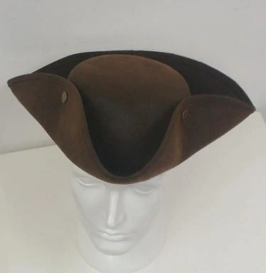 Hat - Tricorne BrownFaux Suede 1 Hat - Tricorne BrownFaux Suede