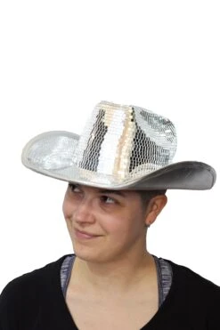 Silver Disco Tile Cowboy Hat