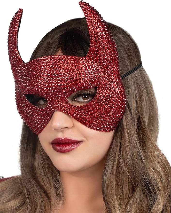 LEG AVENUE Rhinestone Devil Half Mask 3 LEG AVENUE Rhinestone Devil Half Mask - Image 3