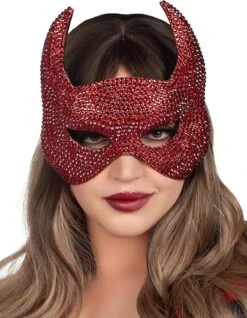 LEG AVENUE Rhinestone Devil Half Mask