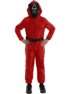 The Game Red Jumpsuit With Mask- Children Costume