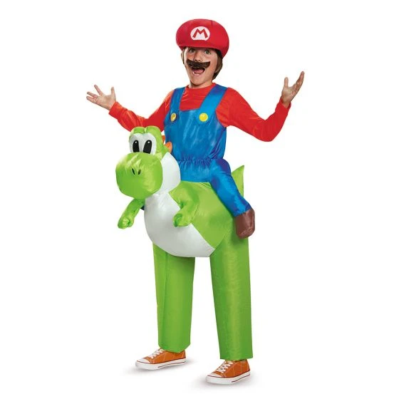 Disguise Super Mario - Mario Riding Yoshi Inflatable Costume - Adult 1 Disguise Super Mario - Mario Riding Yoshi Inflatable Costume - Adult