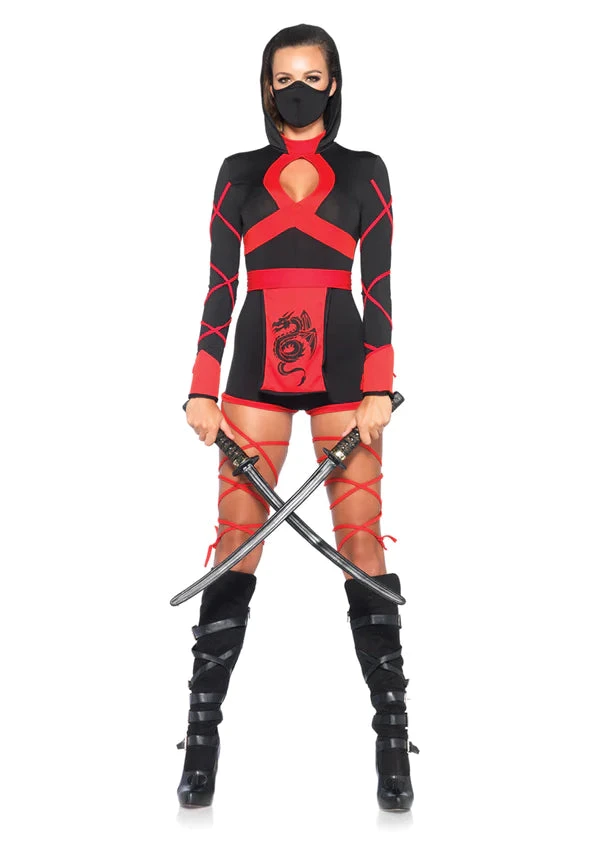 LEG AVENUE Red Dragon Ninja Costume Women's - Adult 2 LEG AVENUE Red Dragon Ninja Costume Women's - Adult - Image 2