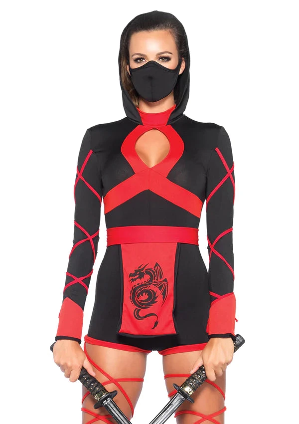 LEG AVENUE Red Dragon Ninja Costume Women's - Adult 1 LEG AVENUE Red Dragon Ninja Costume Women's - Adult
