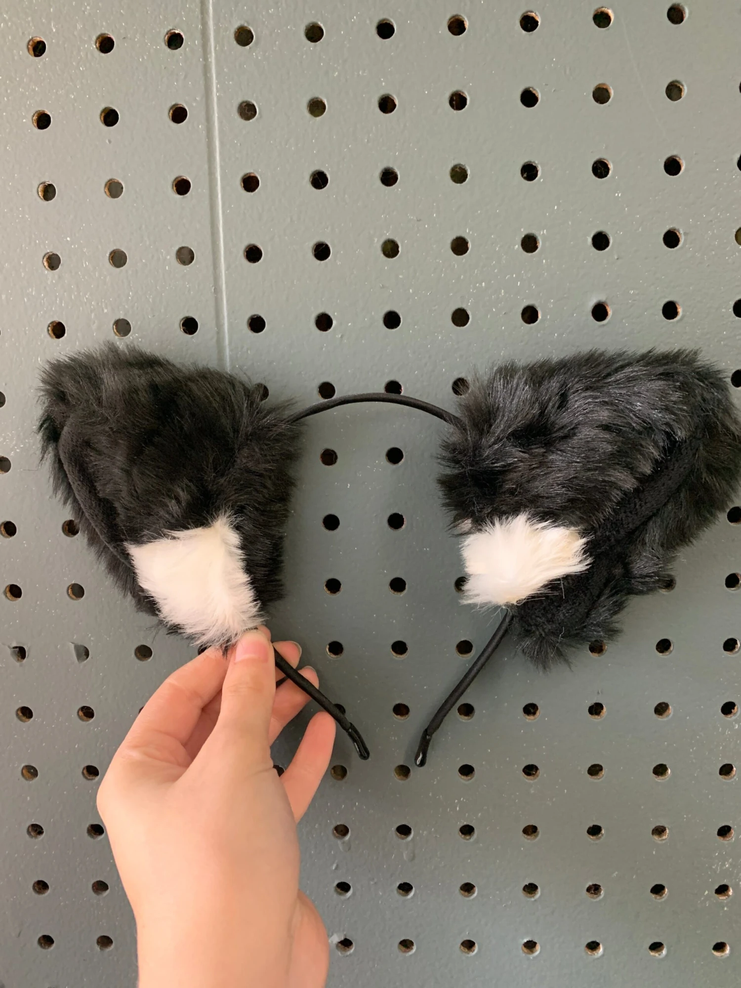 Furry Anime Cat Ears - Black & White 1 Furry Anime Cat Ears - Black & White