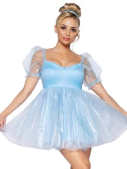 LEG AVENUE Adult Babydoll Organza Dress - 4 Solid Colors