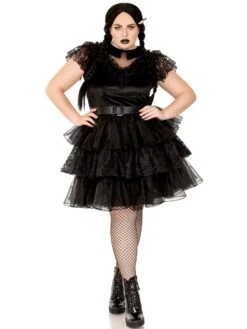 LEG AVENUE Raving Rebel Black Lace Costume - Women's Plus