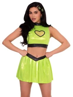LEG AVENUE Super Baddie - Super Hero Cartoon Costume - Women's Lt Green