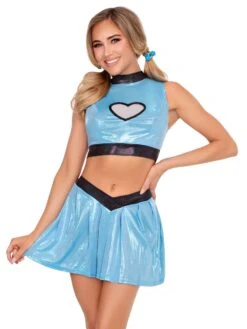 LEG AVENUE Super Sweetie - Super Hero Cartoon Costume - Women's Lt Blue