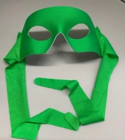 Italian Super Hero Mask With Cloth Ties - Green