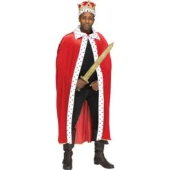 Fun World Red King's Robe & Crown - Adult