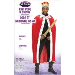 Fun World Red King's Robe & Crown - Adult -Caufields Store 90923r bil king robe crown