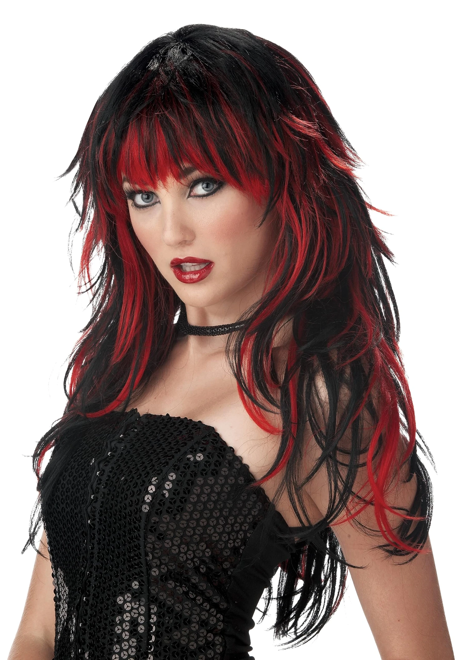 Black & Red Tempting Tresses Wig 1 Black & Red Tempting Tresses Wig