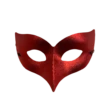 Metallic Red Pointy Harlequin Half Mask - Small