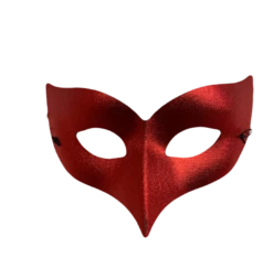 Metallic Red Pointy Harlequin Half Mask - Small