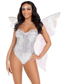 LEG AVENUE Iridescent Strapless Fairy Wings - White -Caufields Store A2916 002 183