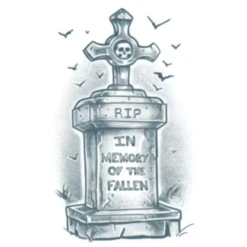 Tinsley Transfers Biker Tattoo - Tombstone