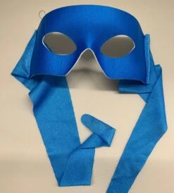 Italian Super Hero Mask With Cloth Ties - Blue