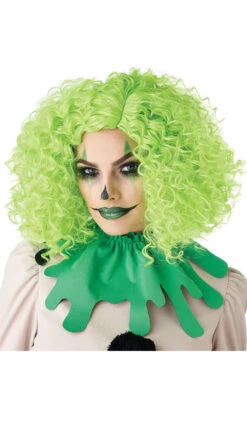 Corkscrew Clown Curl Wig- Green