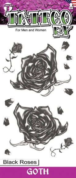 Tinsley Transfers - Black Roses Goth Tattoo FX